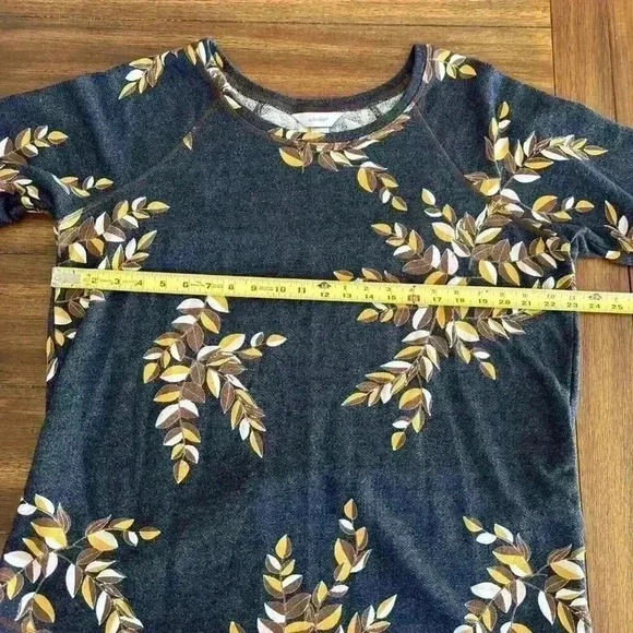 Cj Banks Leaf Blouse/ Sweatshirt 3/4 Sleeve Size 1X - Picture 7 of 11